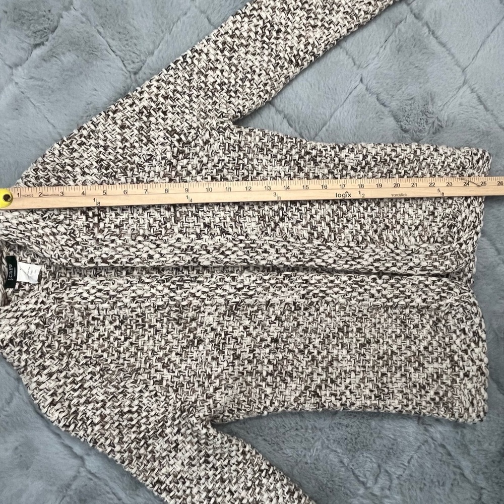 Vintage J Crew Handknit Lambswool Cardigan Neutral Open Front Sweater Small 2005 - Picture 6 of 9